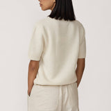 Row Sweater Tee - Ivory