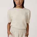 Row Sweater Tee - Ivory