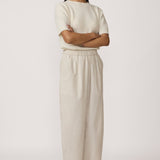 Row Sweater Tee - Ivory