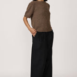 Row Sweater Tee - Nutty Brown