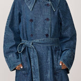 Marin Trench Coat - Washed Denim