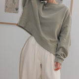 Margot Rippled Cotton Cropped Sweatshirt