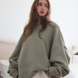 Margot Rippled Cotton Cropped Sweatshirt