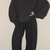 Margot Rippled Cotton Cropped Sweatshirt