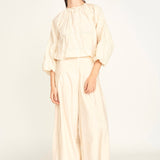 Lecce Wide Leg Pant in Alabaster