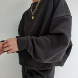 Margot Rippled Cotton Cropped Sweatshirt