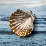 Ceramic Scallop Shell Dish, Lagoon