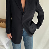 Reworked Vintage Adjustable Open Back Blazer, Black