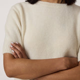 Row Sweater Tee - Ivory