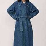Marin Trench Coat - Washed Denim