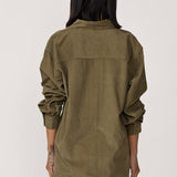 Boyfriend Shirt - Olive Corduroy