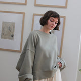 Margot Rippled Cotton Cropped Sweatshirt