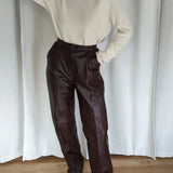 Bold Vintage Mahogany Leather Pants