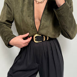 Lovely Vintage Olive Suede Jacket