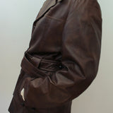 Vintage Chestnut Belted Leather Jacket
