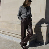 Bold Vintage Mahogany Leather Pants