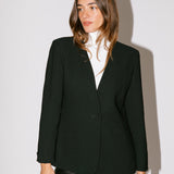 Vintage Christian Dior Black Collarless Blazer