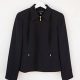 Vintage Black Zip Up Minimalist Jacket