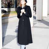 Vintage 90s Calvin Klein Black Merino Wool Coat