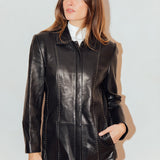 Vintage Stitched Black Leather Jacket