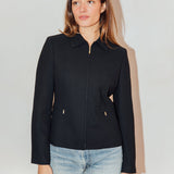 Vintage Black Zip Up Minimalist Jacket