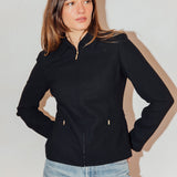 Vintage Black Zip Up Minimalist Jacket