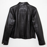 Vintage Snap-Front Leather Shirt Jacket
