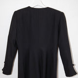 Vintage Scalloped-Neck Black Blazer