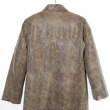 Vintage Y2K Embossed Leather Jacket in Taupe Snake