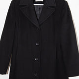 Vintage 90s Calvin Klein Black Merino Wool Coat