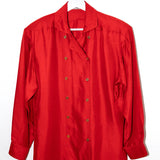 Vintage 1980s Celine Red Silk Shirt