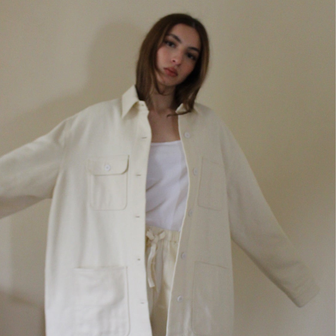 Maddox Woven Silk Chore Coat