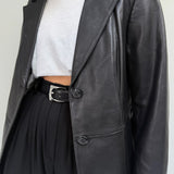 Vintage Caviar Lamb Leather Jacket