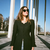 Vintage Scalloped-Neck Black Blazer