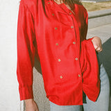 Vintage 1980s Celine Red Silk Shirt