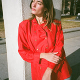 Vintage 1980s Celine Red Silk Shirt