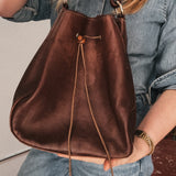 Vintage Ape Regina leather bucket bag. Made in Italy