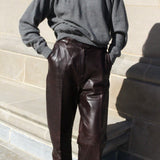 Bold Vintage Mahogany Leather Pants