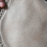 Hobo cream leather fringe bag