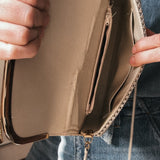 80s Cream Chain Metal clutch with snake chain clutch