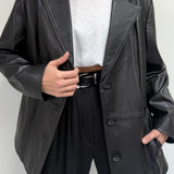 Vintage Caviar Lamb Leather Jacket