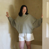 Margot Rippled Cotton Cropped Sweatshirt