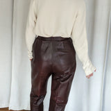 Bold Vintage Mahogany Leather Pants