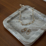 14k Fine Textured Marlowe Link Earrings