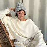 Margot Rippled Cotton Cropped Sweatshirt