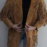 Vintage Camel Suede Fringe Jacket