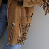 Vintage Camel Suede Fringe Jacket