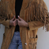 Vintage Camel Suede Fringe Jacket
