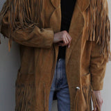 Vintage Camel Suede Fringe Jacket