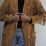 Vintage Camel Suede Fringe Jacket
